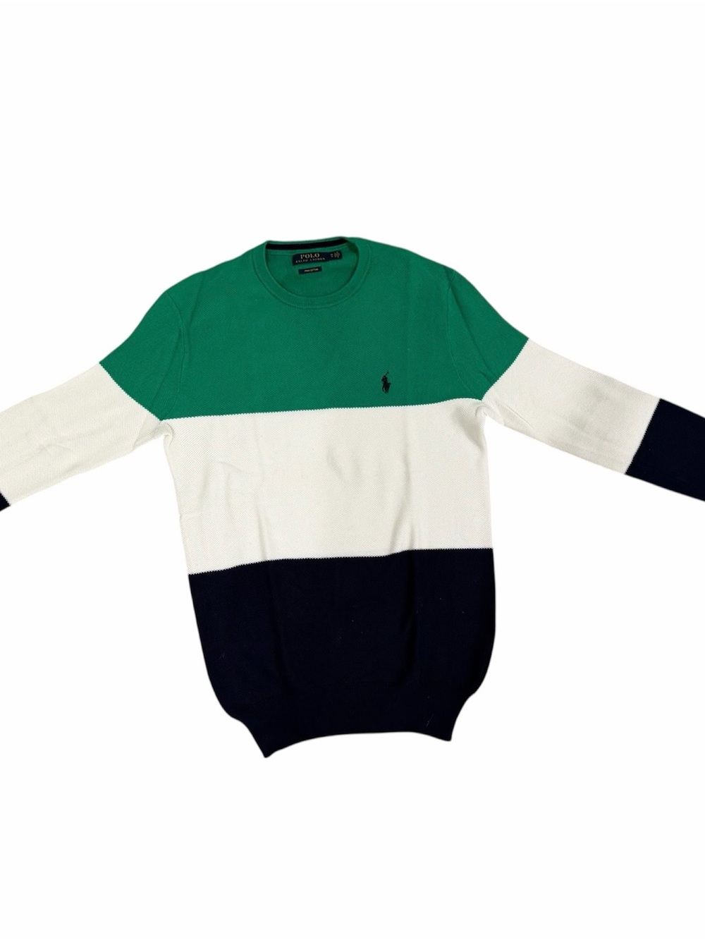 Polo Ralph Lauren Green, White, and Navy Blue Crewneck Sweater